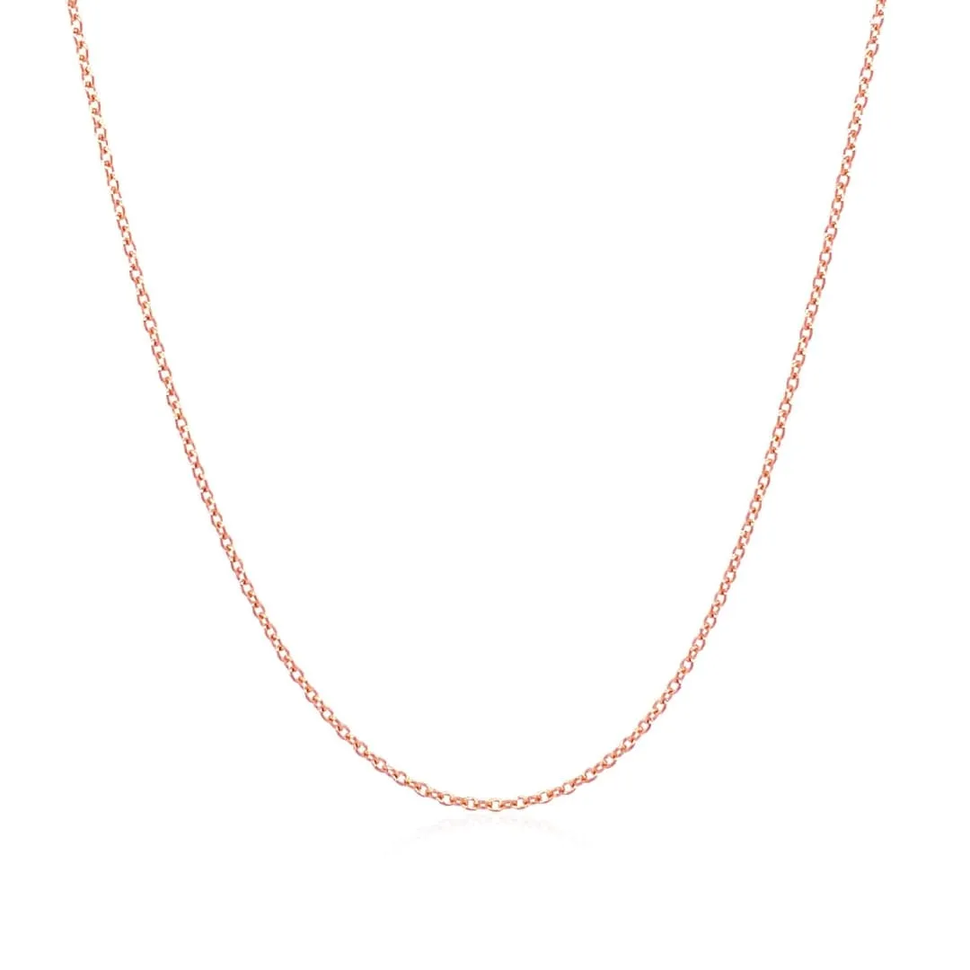 14k Pink Gold Oval Cable Link Chain 0.7mm