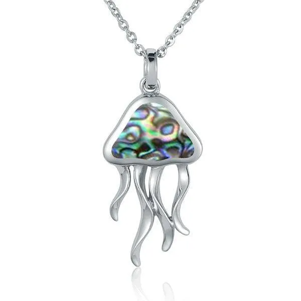 Abalone Moon Jellyfish Pendant