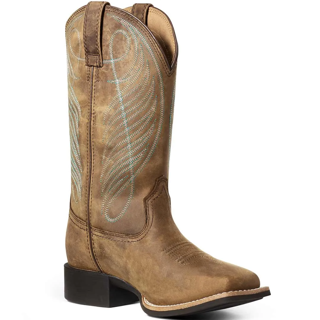 Ariat Women's Round Up Wide Square Toe Waterproof Cowgirl Boots