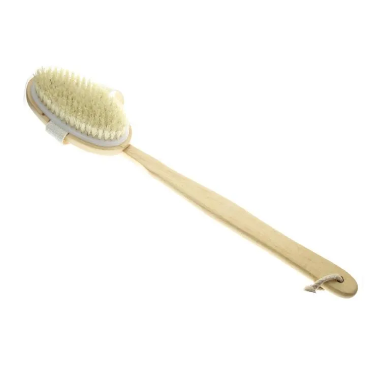 Best Natural Bristle Wooden Long Handled Shower Back Spa Bath Dry Skin Body Tool Product