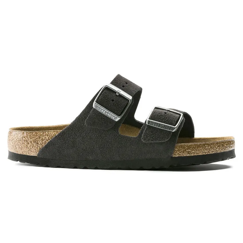 Birkenstock Velvet Grey Soft Bed Suede Arizona Sandal