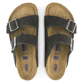 Birkenstock Velvet Grey Soft Bed Suede Arizona Sandal