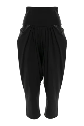 Black Drop Crotch Jersey Pants