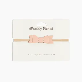 Blush Leather Bow Headband