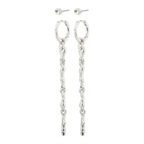 Breathe Silver Plated 2-in-1 Earring Set