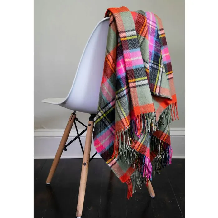 Bruce of Kinnaird tartan lambswool blanket