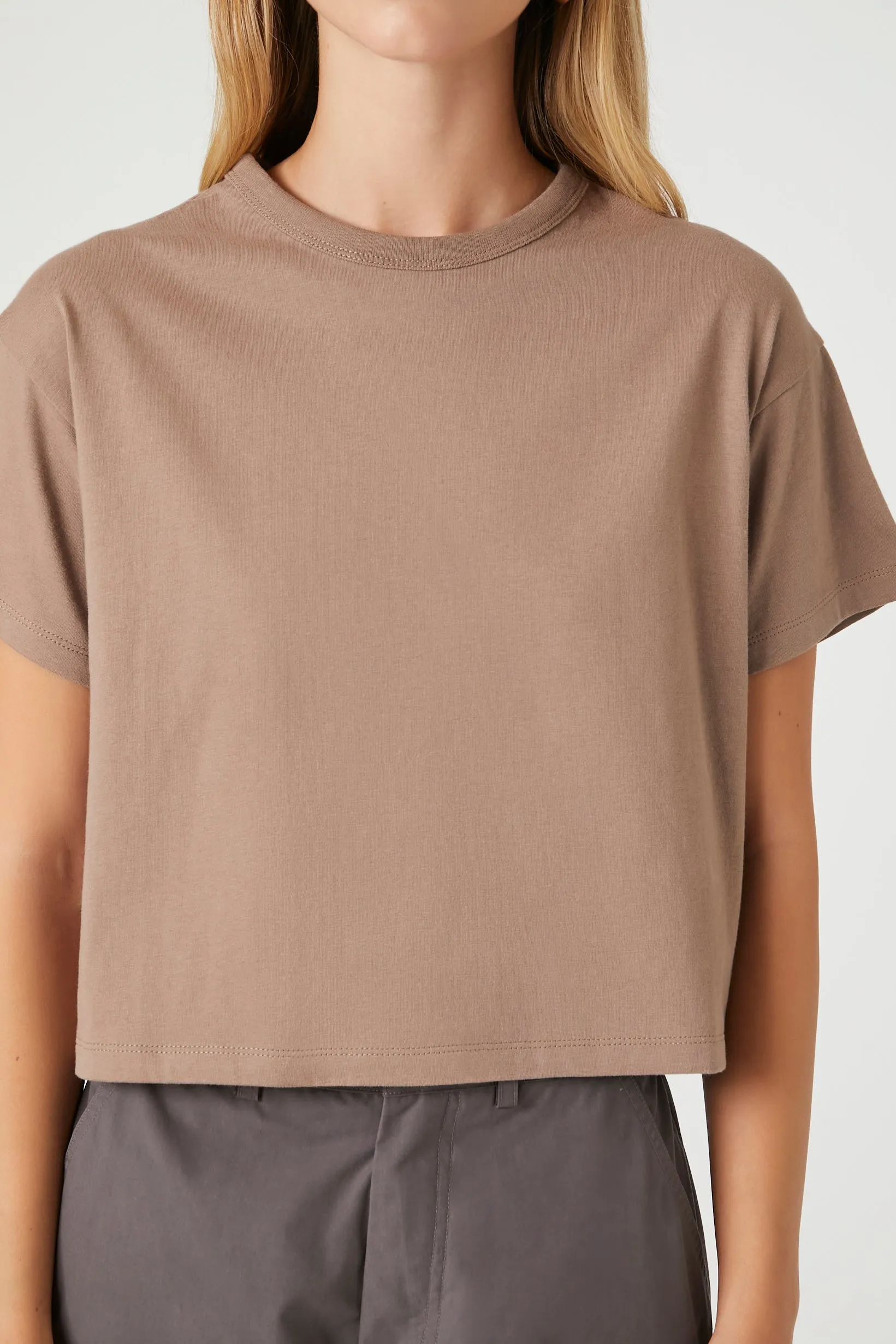 Crew Neck Cropped Tee