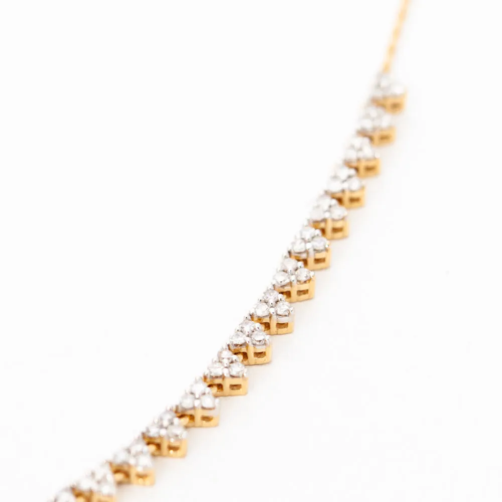 Diamond Cluster Half Riviera Necklace