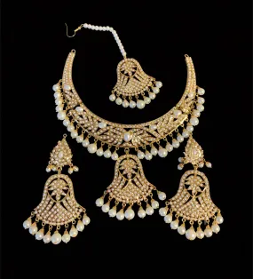 DNS22 Trishna necklace set in pearls ( READY TO SHIP)