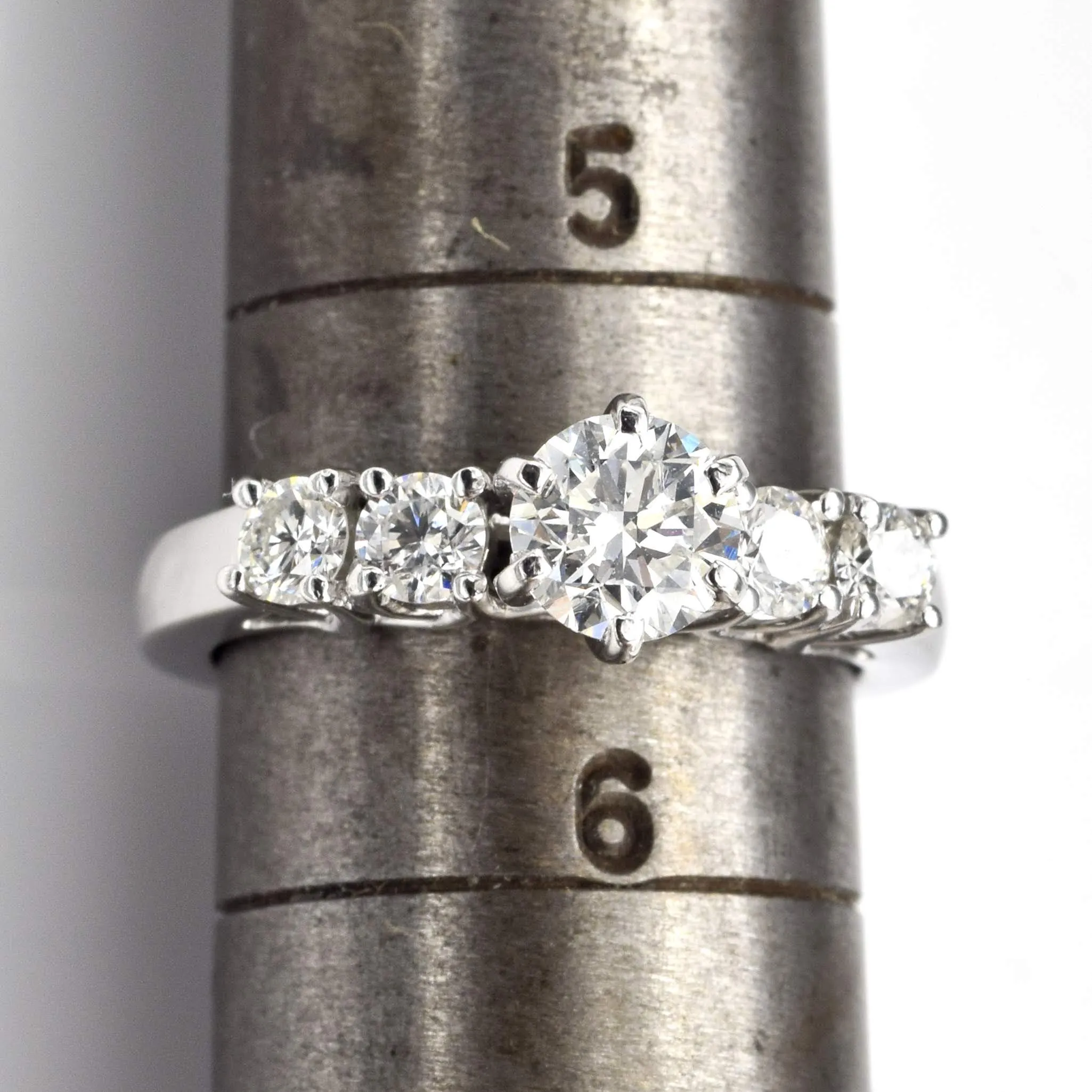 Estate 14K White Gold 1.22 TCW Diamond Band Ring