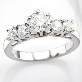 Estate 14K White Gold 1.22 TCW Diamond Band Ring