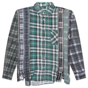 Flannel Shirt 7 Cuts Zipped Wide Reflection Shirt - Assorted