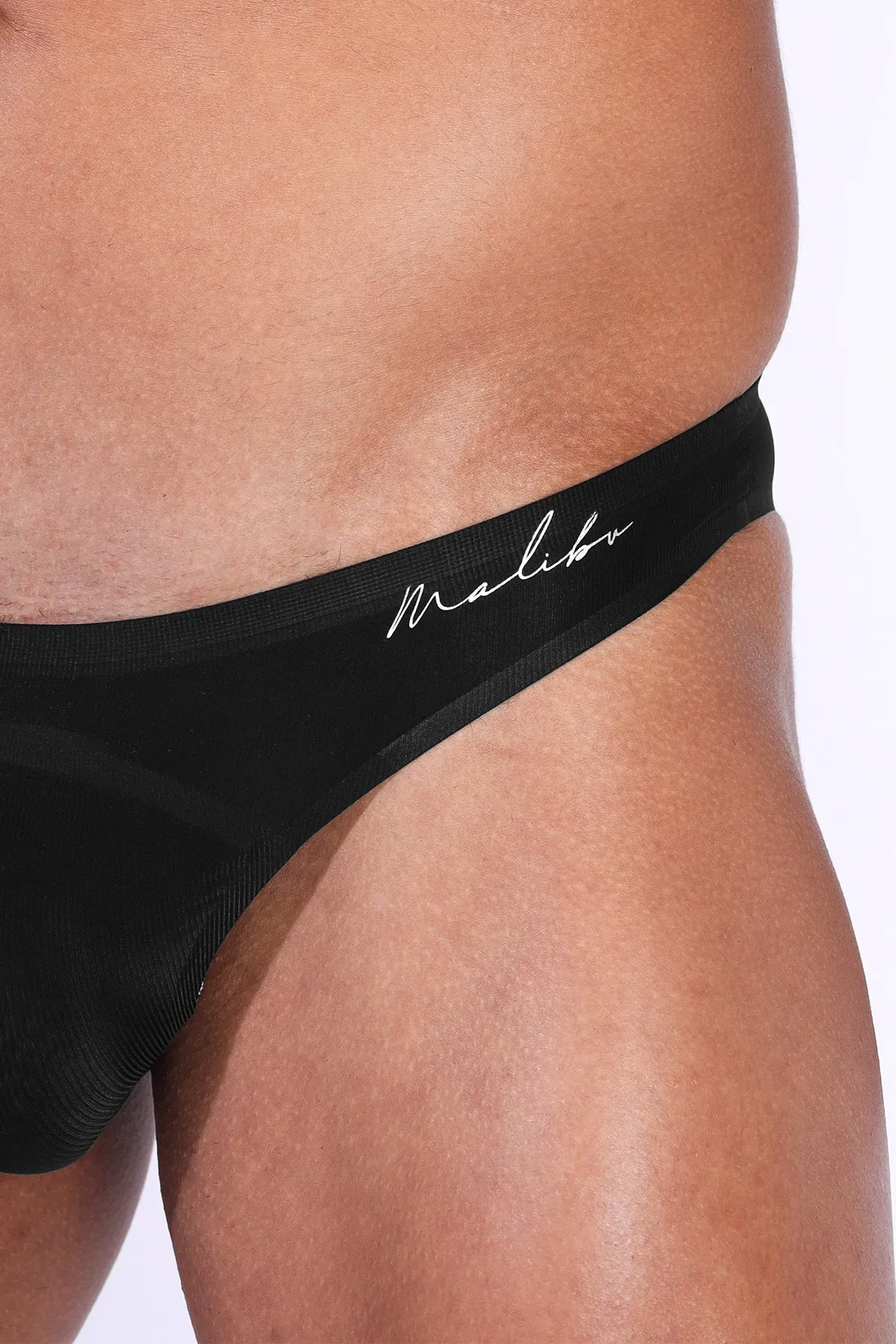 Flawless Feel Seamless Briefs with Mesh Cutout - Midnight Black