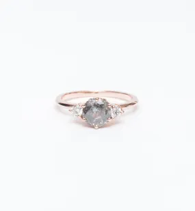 Grey Diamond Hazeline Three Stone Ring