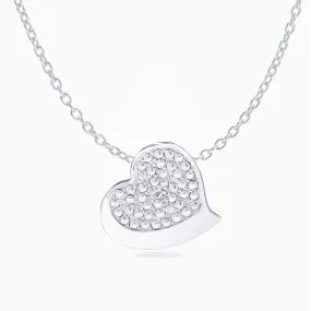 Heart Pendant Necklace with Center Diamond