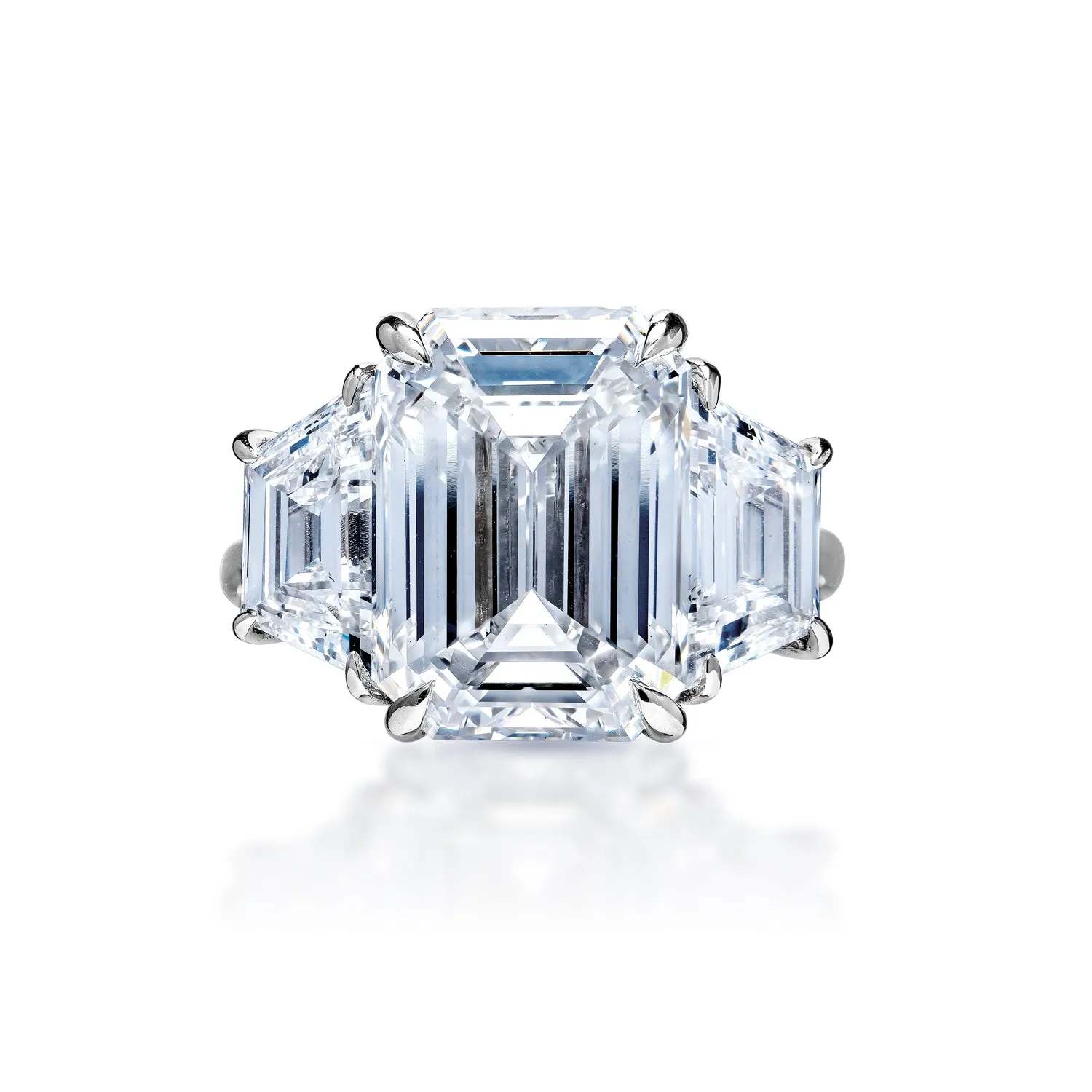 Laurita 12 Carat F VS2 Emerald Cut Lab Grown Diamond Engagement Ring in Platinum. GIA Certified.