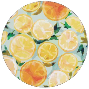 Lemon Slices Round Art Coasters - Set of 4