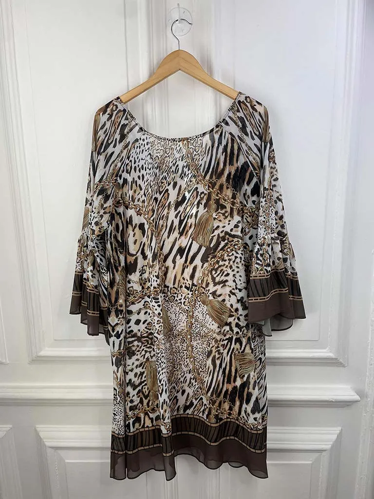 Malissa J Animal Print Kaftan Tunic - Natural