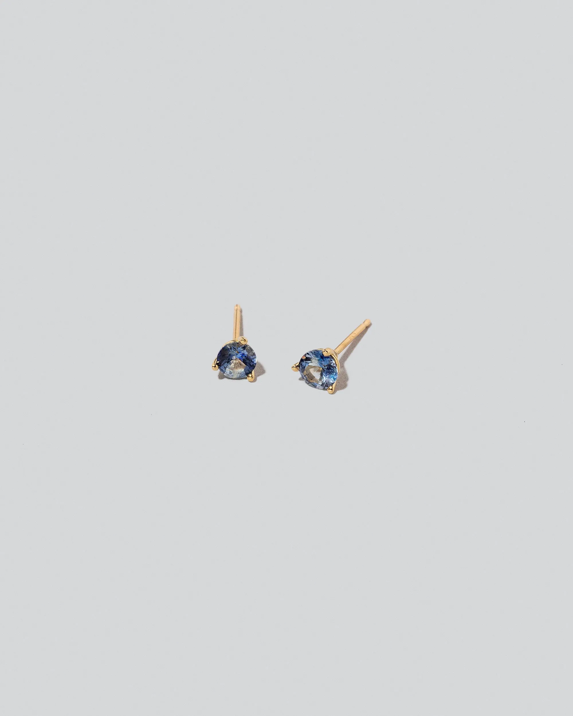 Martini Stud Earrings - Blue Bicolor Sapphires