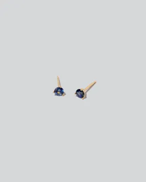 Martini Stud Earrings - Blue Bicolor Sapphires