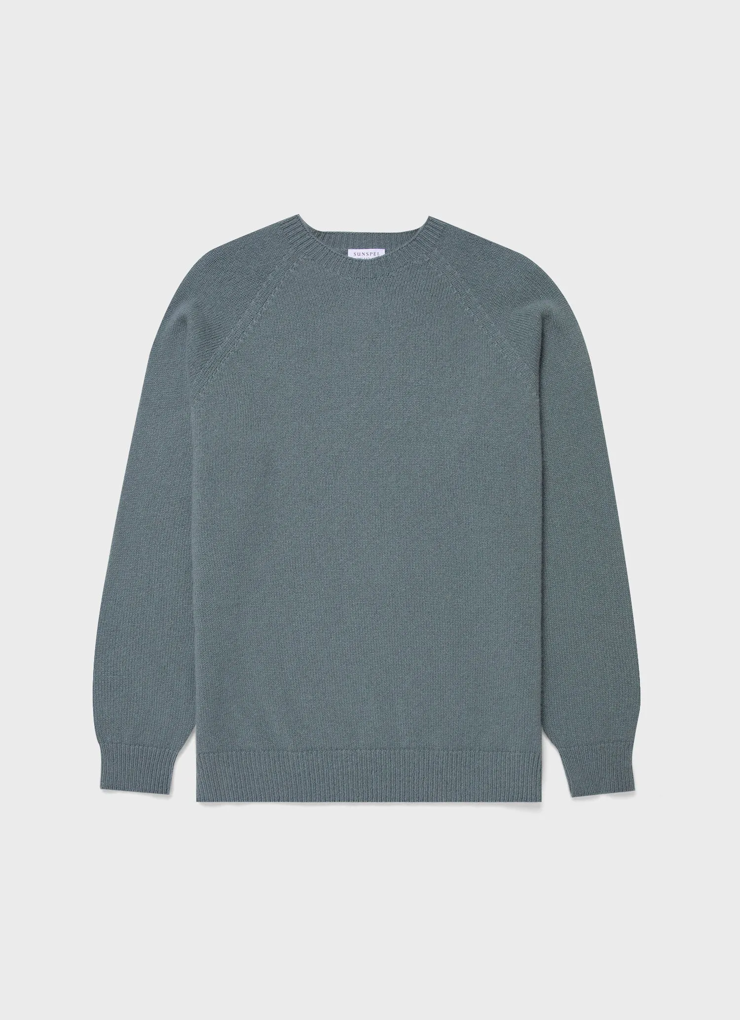 Men's Lambswool Crew Neck Jumper in Smoke Green