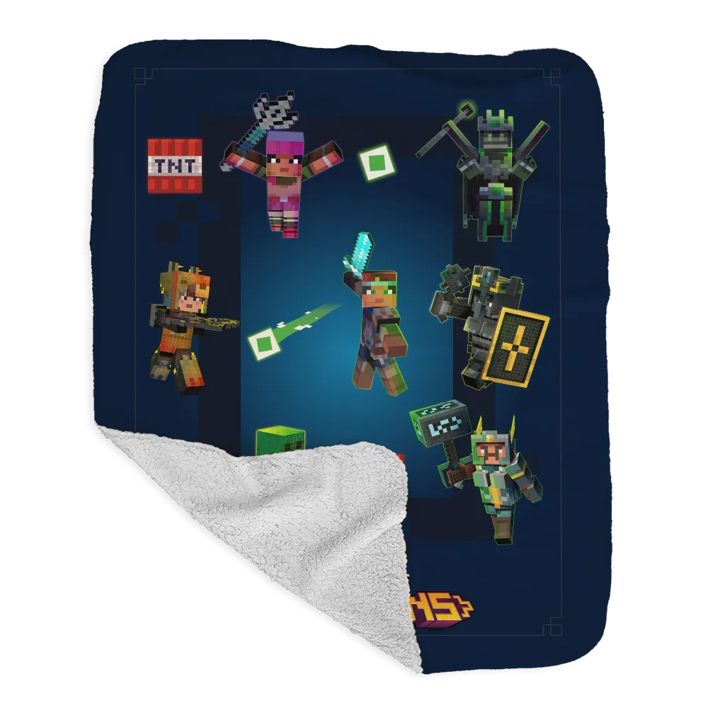 Minecraft Dungeons Heros vs. Mobs Sherpa Blanket