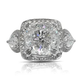 NALA 8 CARAT CUSHION CUT F COLOR VVS1 CLARITY DIAMOND ENGAGEMENT RING 18K WHITE GOLD GIA CERTIFIED 6 CT F VVS1 BY MIKE NEKTA