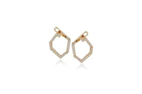 Origami Skinny Single Link no.5  Diamond Earrings