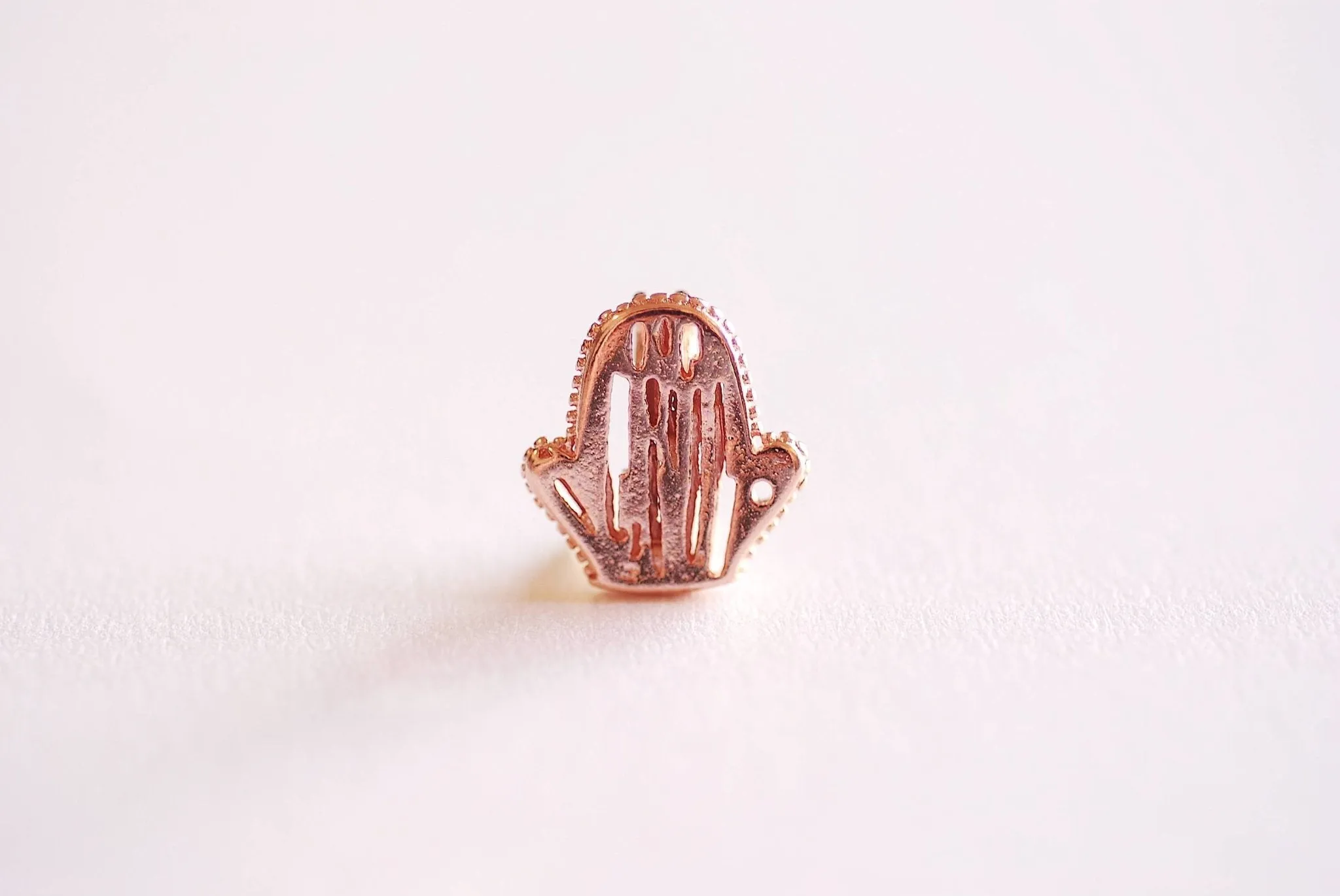 Pink Rose Wholesale Gold Prickly Pear Cactus Charm Pendant- Vermeil Rose Gold 22k Gold Small Cactus Charm, Desert Plant Cactus, Saguaro Charm, 360