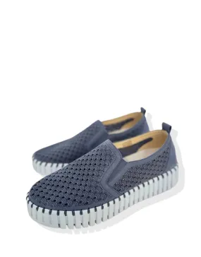 PLATFORM SLIP-ON WITH CUTOUTS (NAVY) - ILSE JACOBSEN