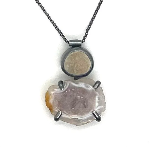 Rock and Geode necklace