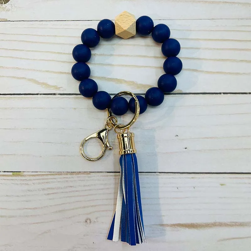 Round Beaded Keychain with Tassel