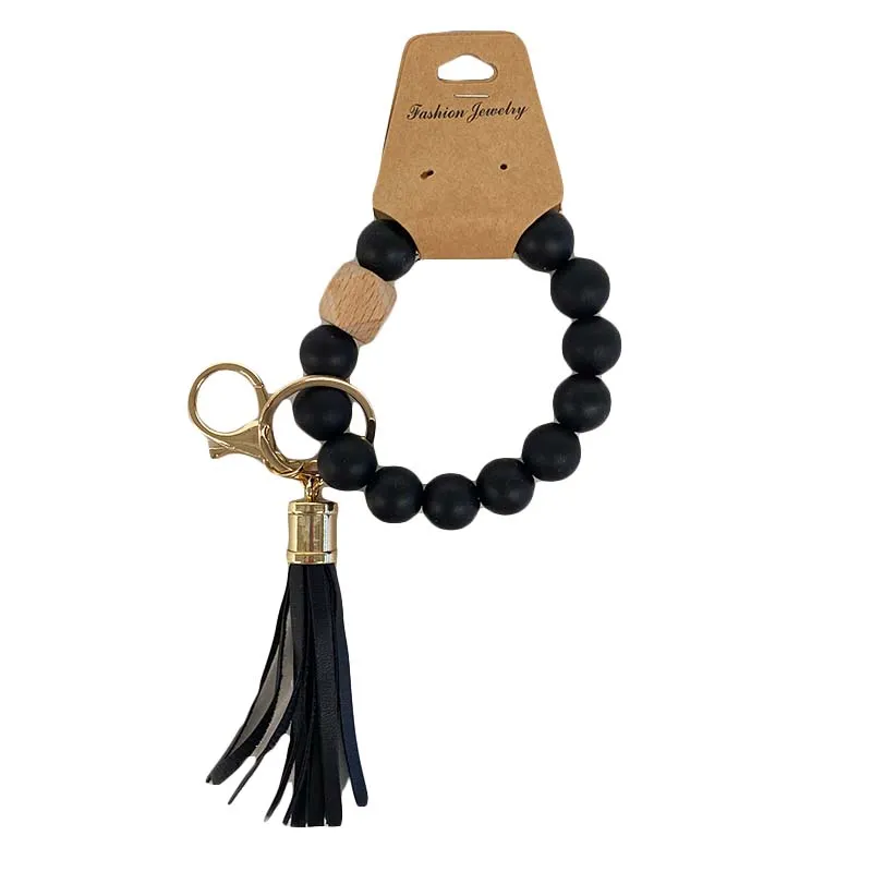 Round Beaded Keychain with Tassel