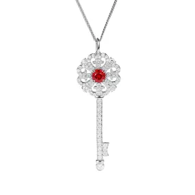 Ruby With Key Diamond Pendant [pre order] - SN004