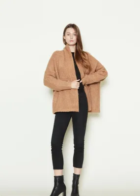 Shawl Collared Shearling Cardigan