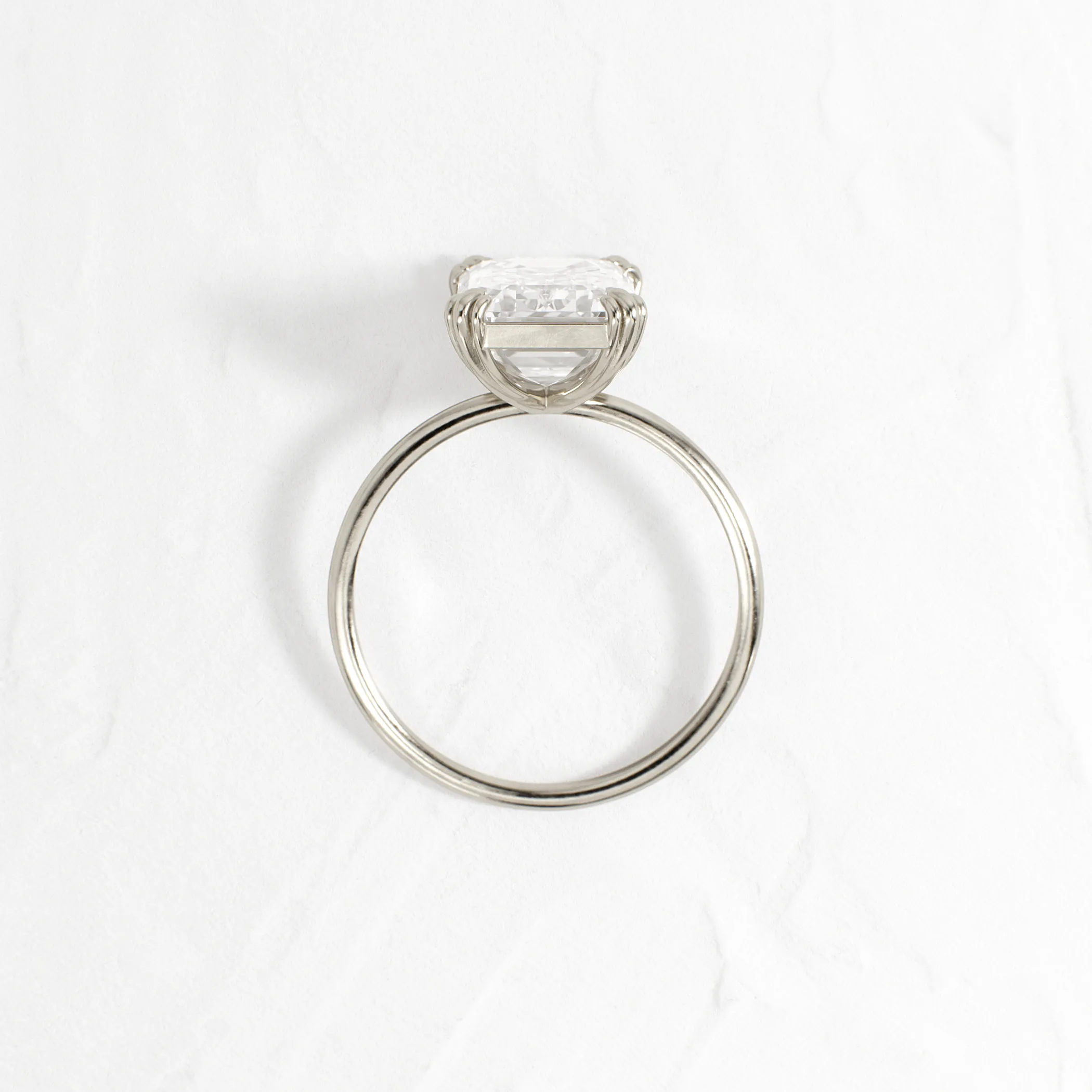 Threaded Ring, Emerald Cut