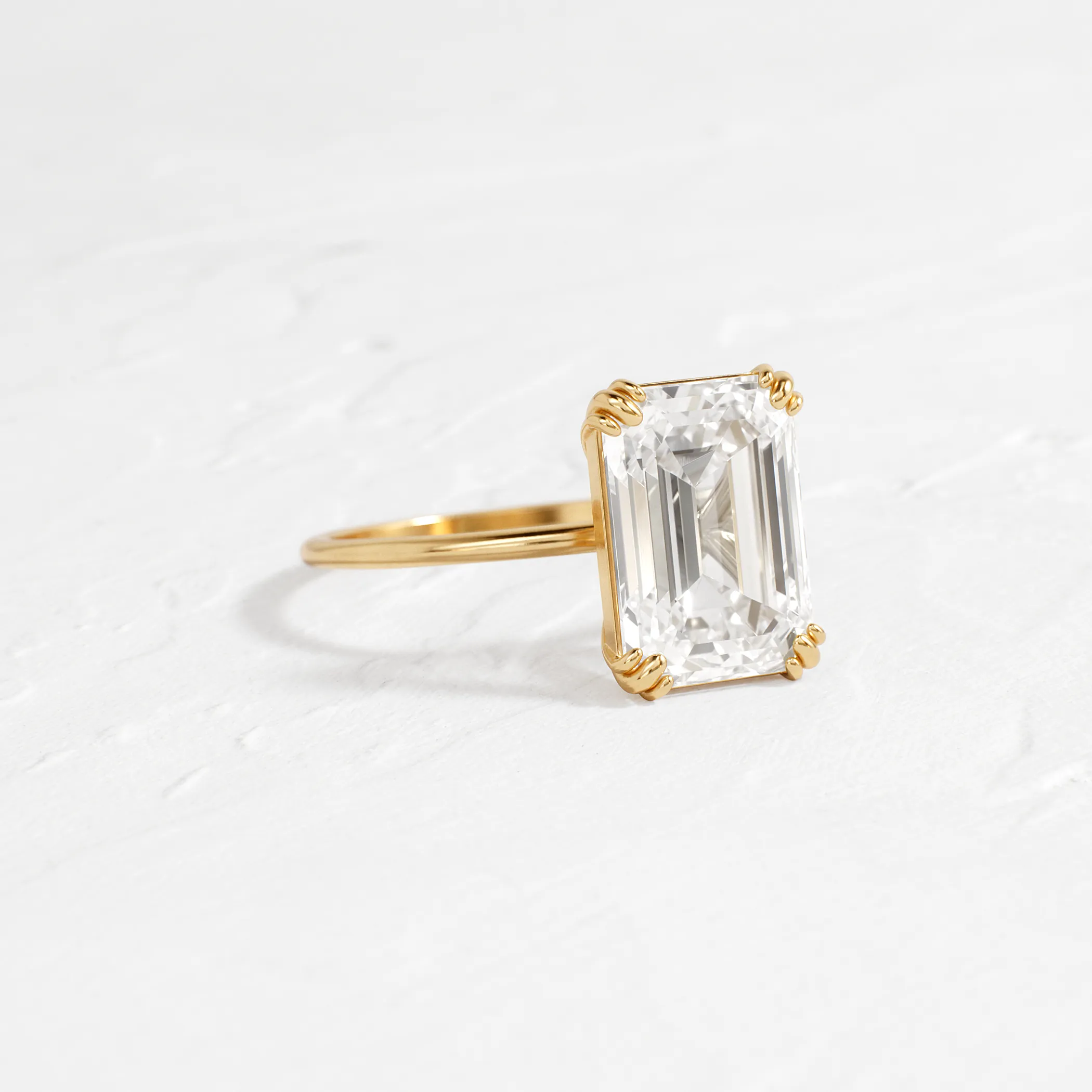 Threaded Ring, Emerald Cut