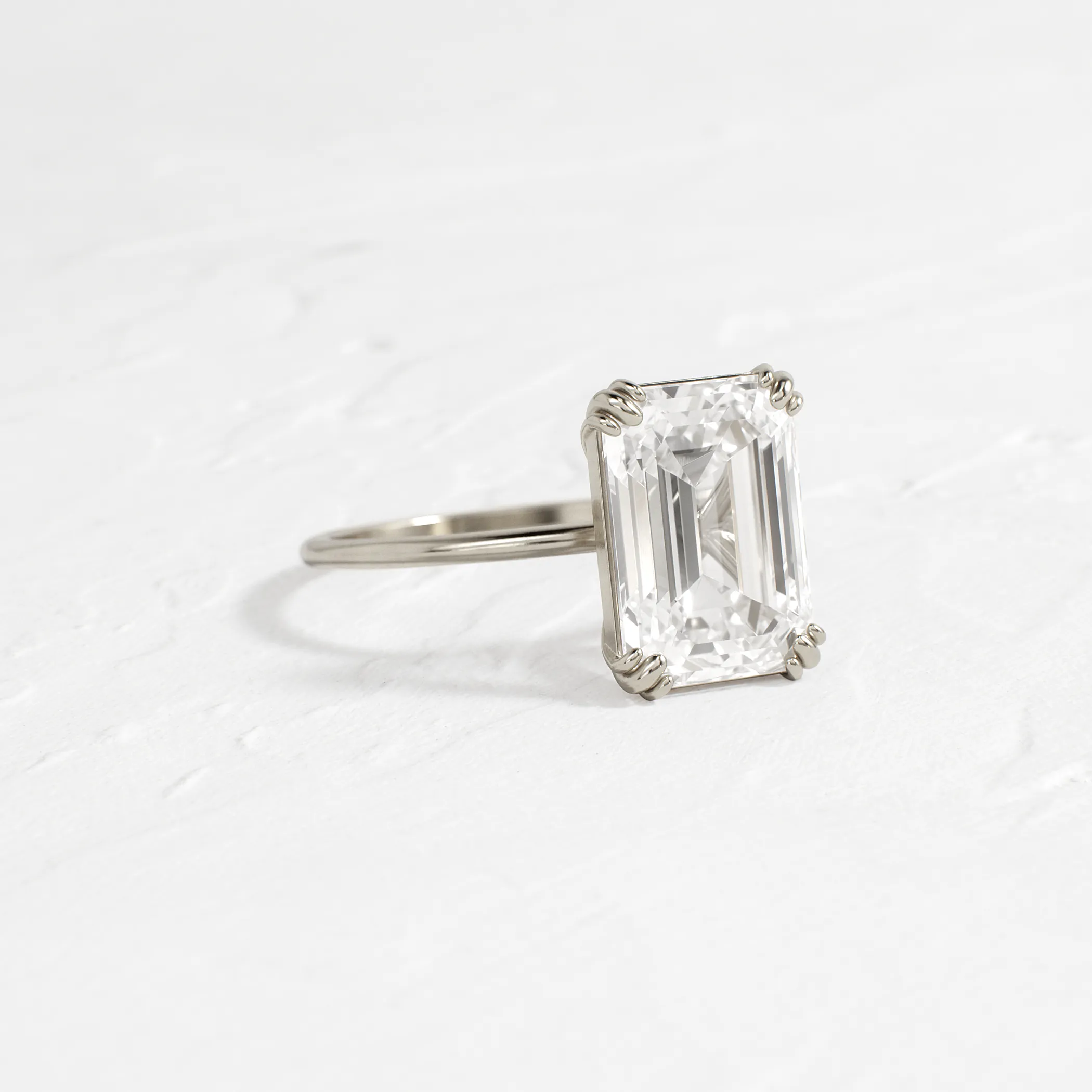 Threaded Ring, Emerald Cut