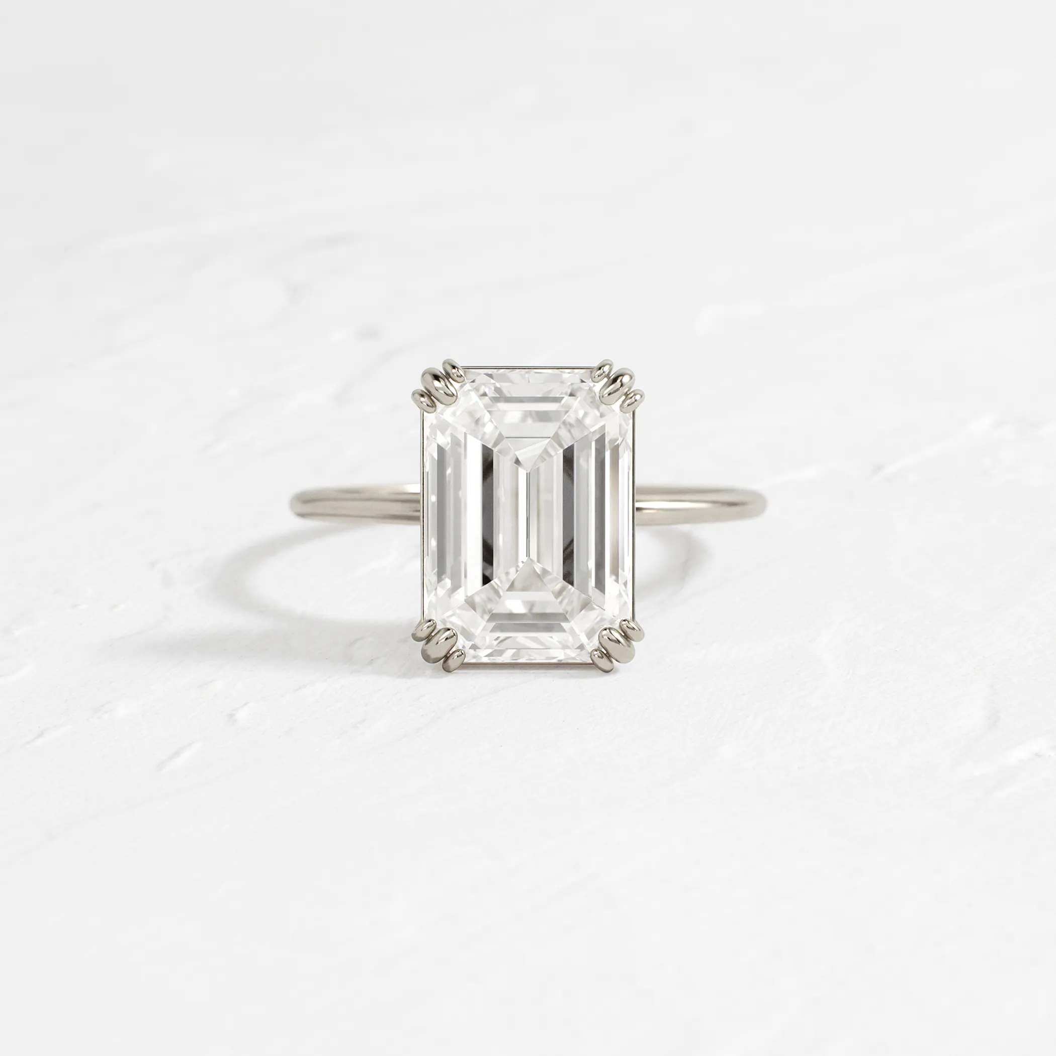 Threaded Ring, Emerald Cut