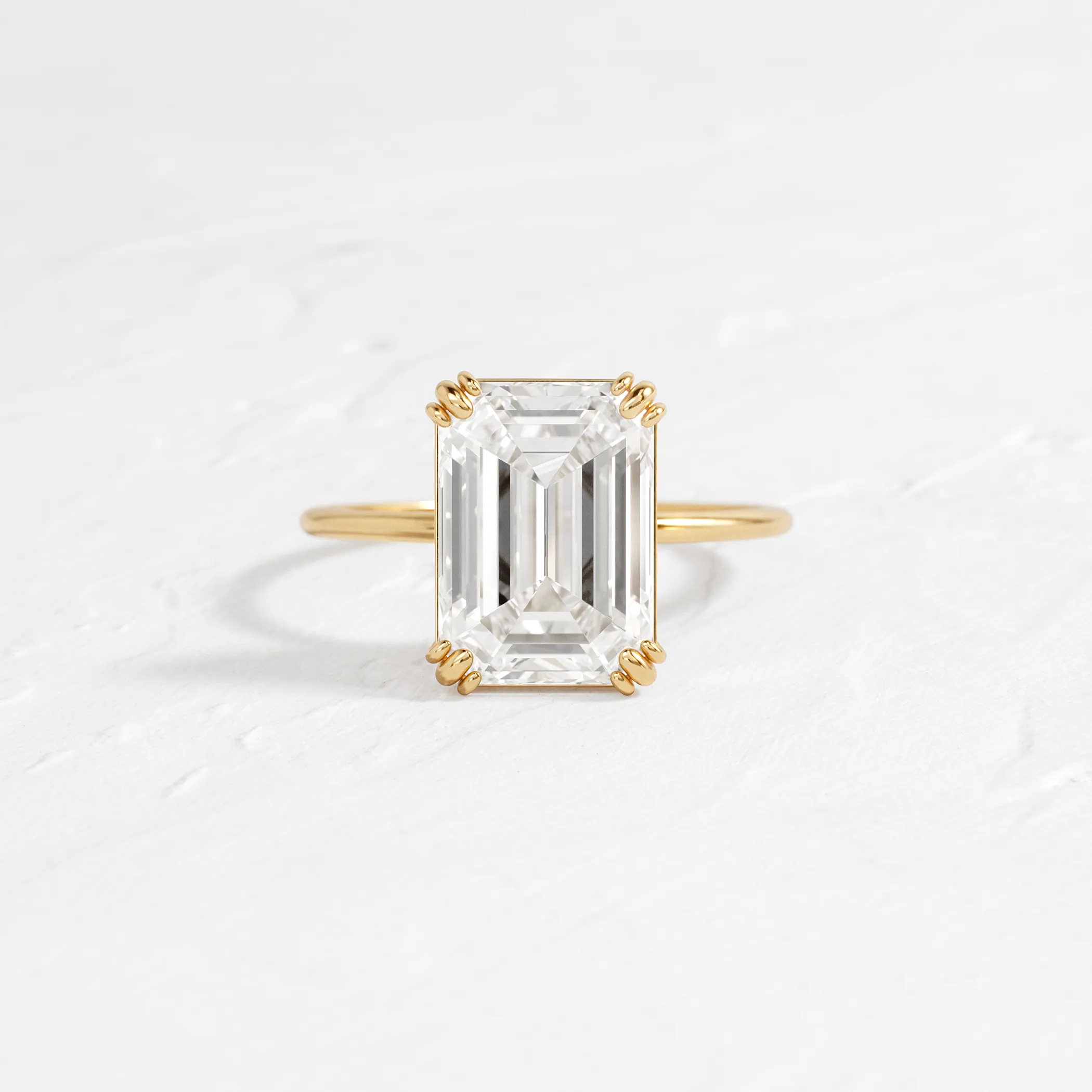 Threaded Ring, Emerald Cut