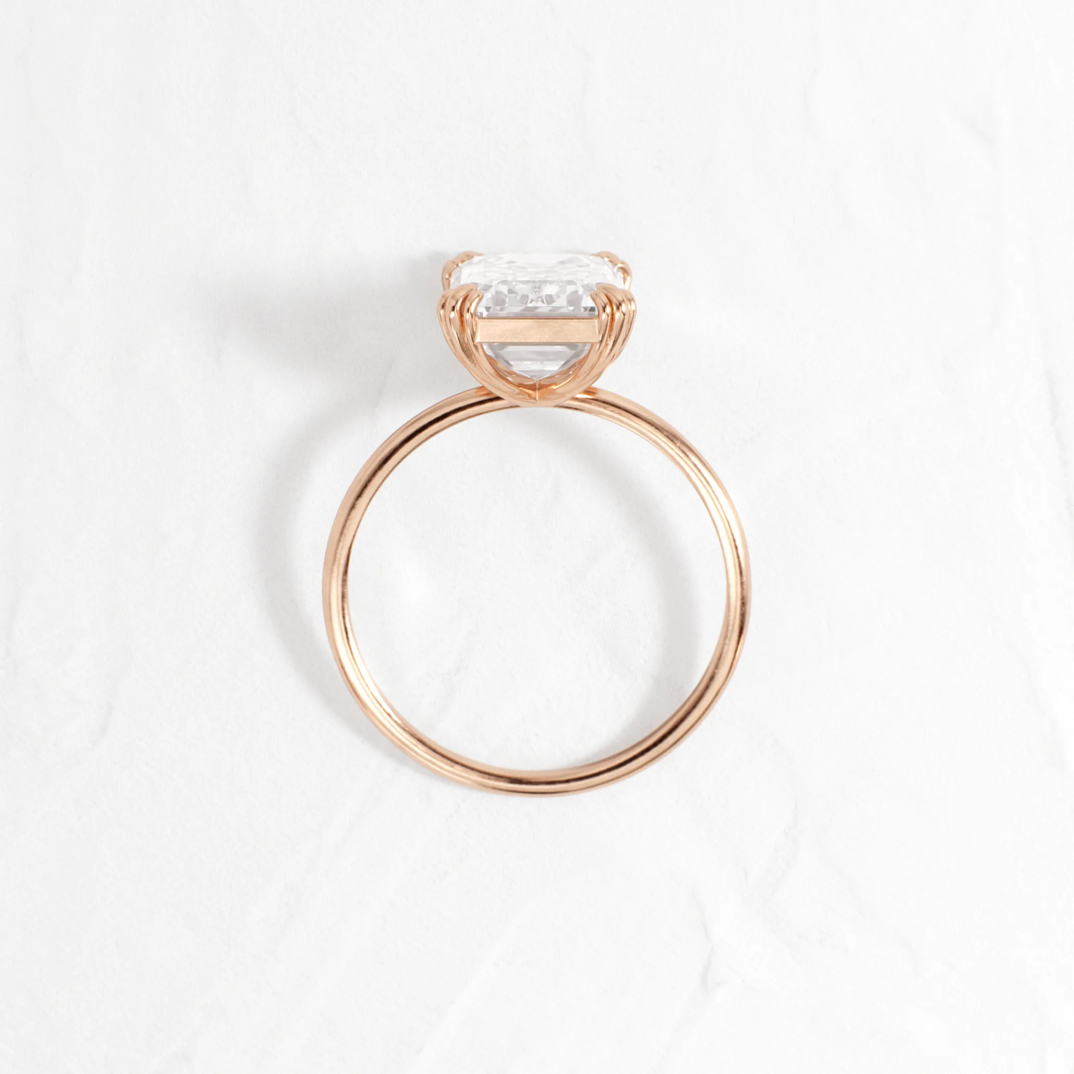 Threaded Ring, Emerald Cut