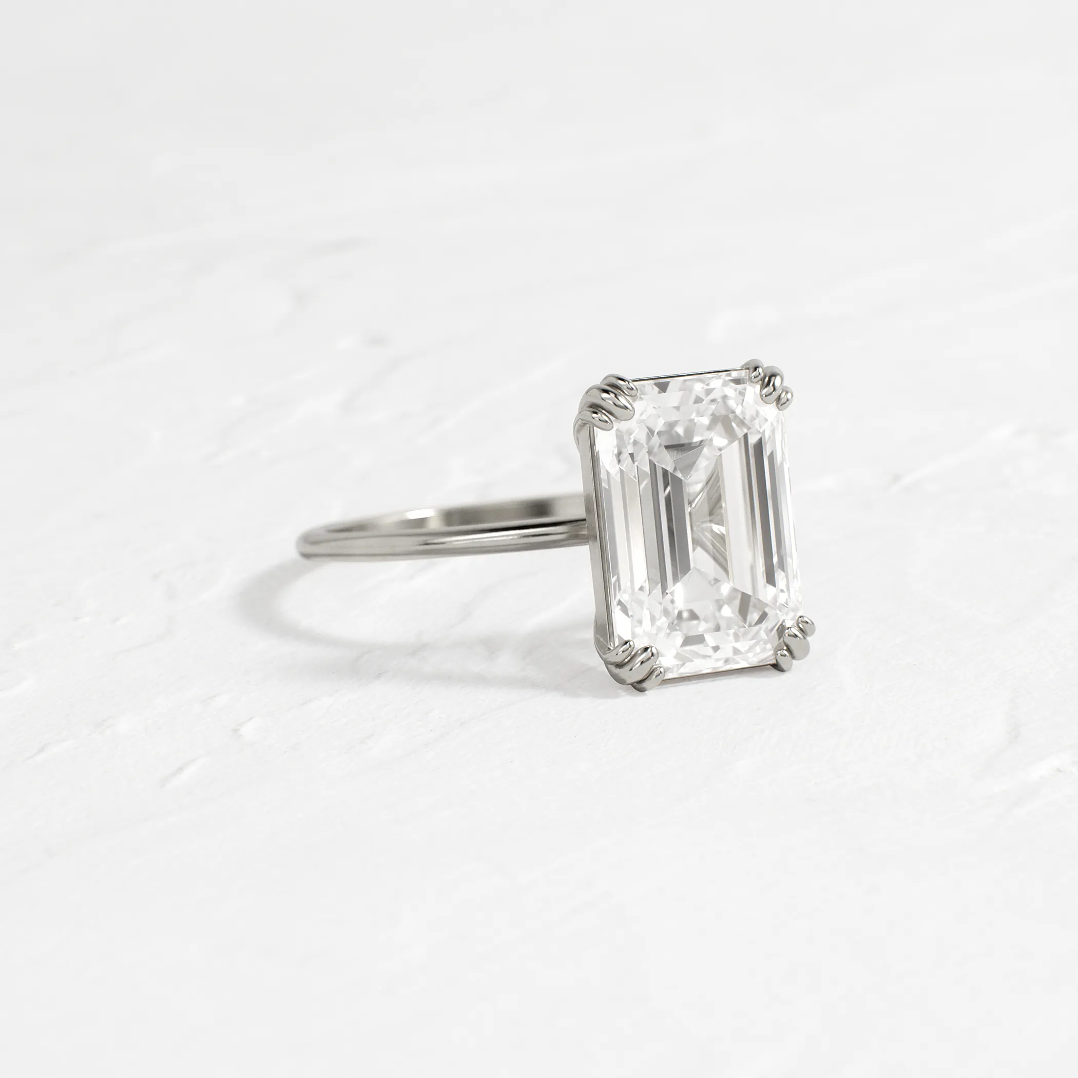 Threaded Ring, Emerald Cut