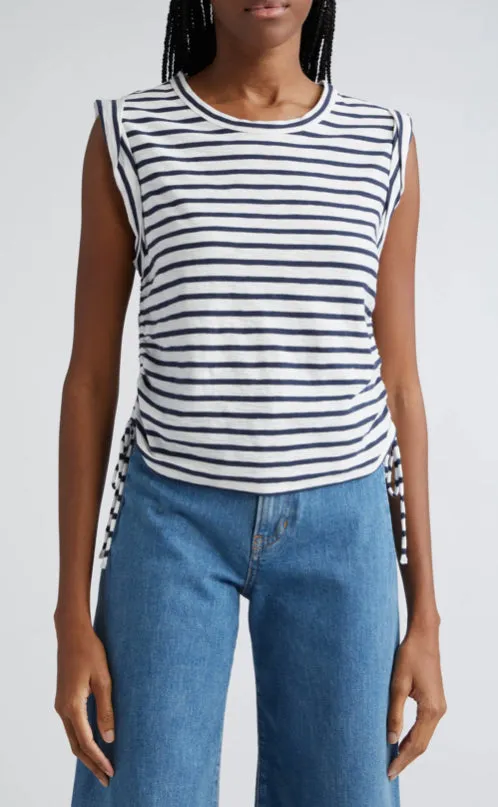 Veronica Beard - Vinci Top - Off White/Marine Stripe