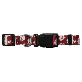 WSU CRIMSON DOG COLAR WITH WHITE LOGO